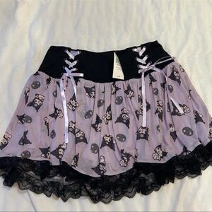 Hello Kitty Kuromi My melody lace frilly mini skirt size medium
